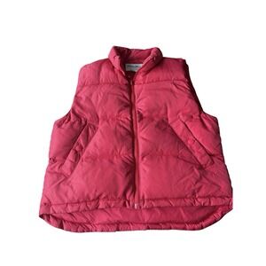 VTG Eddie Bauer Vest Womens M Red‎ Puffer Goose Down Full Zip Outdoors Hiking